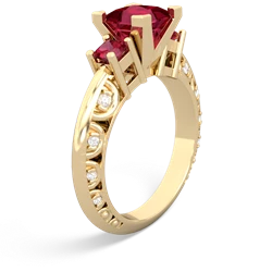 Lab Pink Sapphire Eternal Embrace Engagement 14K Yellow Gold ring C2001