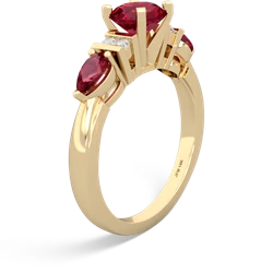 Amethyst 6Mm Round Eternal Embrace Engagement 14K Yellow Gold ring R2005