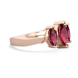 Lab Sapphire Three Peeks 14K Rose Gold ring R2433