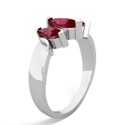 Garnet Three Peeks 14K White Gold ring R2433