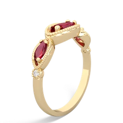 Garnet Milgrain Marquise 14K Yellow Gold ring R5700