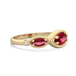 Pink Tourmaline Milgrain Marquise 14K Yellow Gold ring R5700