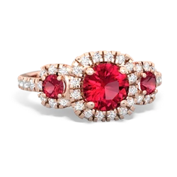 Garnet Regal Halo 14K Rose Gold ring R5350