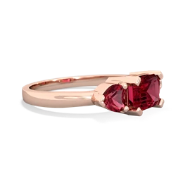 Pink Tourmaline Three Stone 14K Rose Gold ring R5235