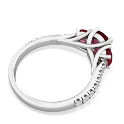 Pink Tourmaline Pave Trellis 14K White Gold ring R5500