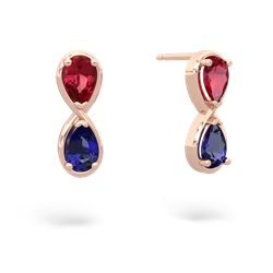 Lab Ruby Infinity 14K Rose Gold earrings E5050