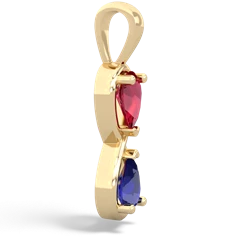 Lab Ruby Infinity 14K Yellow Gold pendant P5050