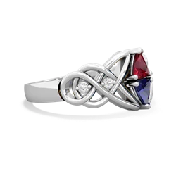 Lab Ruby Keepsake Celtic Knot 14K White Gold ring R5300