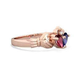 Lab Ruby 'Our Heart' Claddagh 14K Rose Gold ring R2388