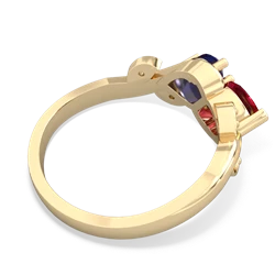 Lab Ruby Floral Elegance 14K Yellow Gold ring R5790