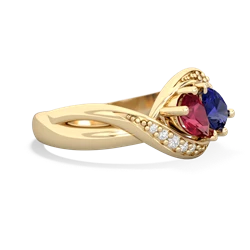 Lab Ruby Summer Winds 14K Yellow Gold ring R5342