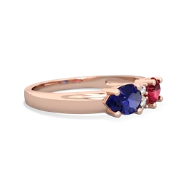 Lab Ruby Pear Bowtie 14K Rose Gold ring R0865