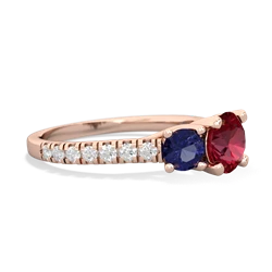 Lab Ruby Pave Trellis 14K Rose Gold ring R5500