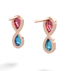 Lab Ruby Infinity 14K Rose Gold earrings E5050