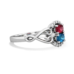 Lab Ruby Love Nest 14K White Gold ring R5860