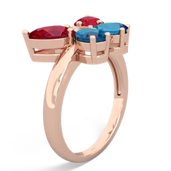 Lab Ruby Butterfly 14K Rose Gold ring R2215