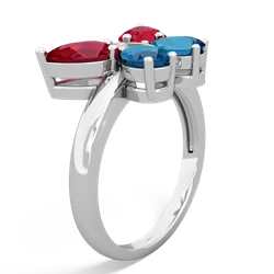 Lab Ruby Butterfly 14K White Gold ring R2215