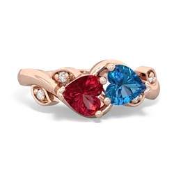 Lab Ruby Floral Elegance 14K Rose Gold ring R5790