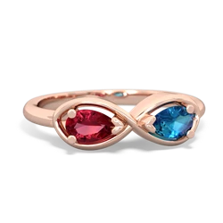 Lab Ruby Infinity 14K Rose Gold ring R5050