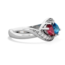 Lab Ruby Summer Winds 14K White Gold ring R5342