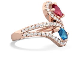 Lab Ruby Diamond Dazzler 14K Rose Gold ring R3000