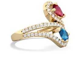 Lab Ruby Diamond Dazzler 14K Yellow Gold ring R3000