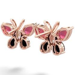 Lab Ruby Butterfly 14K Rose Gold earrings E2215