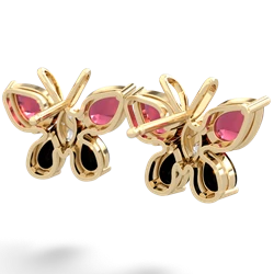 Lab Ruby Butterfly 14K Yellow Gold earrings E2215