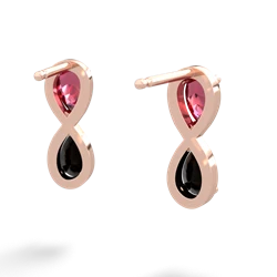 Lab Ruby Infinity 14K Rose Gold earrings E5050