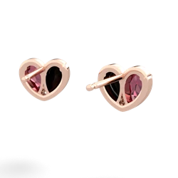 Lab Ruby 'Our Heart' 14K Rose Gold earrings E5072