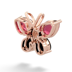 Lab Ruby Butterfly 14K Rose Gold pendant P2215