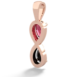 Lab Ruby Infinity 14K Rose Gold pendant P5050