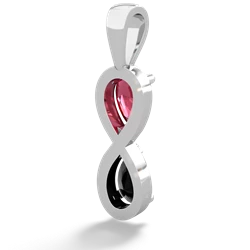 Lab Ruby Infinity 14K White Gold pendant P5050