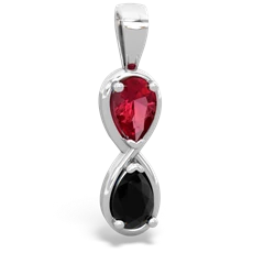 Lab Ruby Infinity 14K White Gold pendant P5050