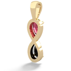 Lab Ruby Infinity 14K Yellow Gold pendant P5050