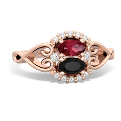 Lab Ruby Love Nest 14K Rose Gold ring R5860