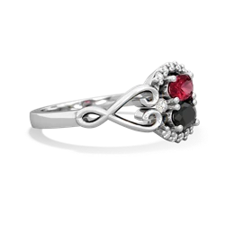 Lab Ruby Love Nest 14K White Gold ring R5860