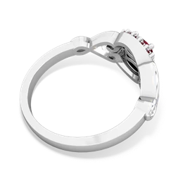 Lab Ruby Love Nest 14K White Gold ring R5860