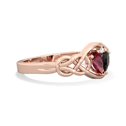 Lab Ruby Celtic Love Knot 14K Rose Gold ring R5420