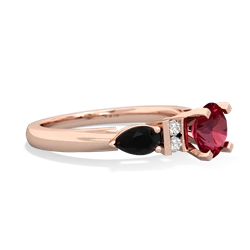 Lab Ruby 6Mm Round Eternal Embrace Engagement 14K Rose Gold ring R2005