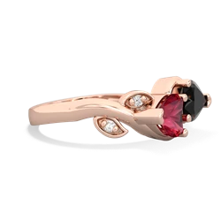 Lab Ruby Floral Elegance 14K Rose Gold ring R5790