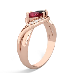 Lab Ruby Summer Winds 14K Rose Gold ring R5342