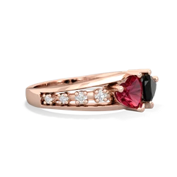 Lab Ruby Heart To Heart 14K Rose Gold ring R3342