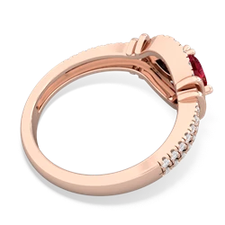 Lab Ruby Art-Deco Keepsake 14K Rose Gold ring R5630