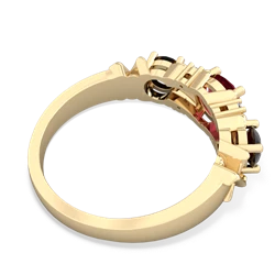 Lab Ruby Hugs And Kisses 14K Yellow Gold ring R5016