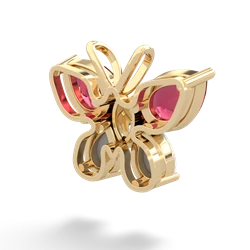 Lab Ruby Butterfly 14K Yellow Gold pendant P2215