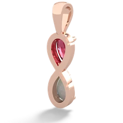 Lab Ruby Infinity 14K Rose Gold pendant P5050