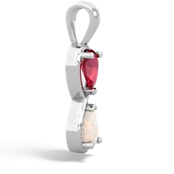 Lab Ruby Infinity 14K White Gold pendant P5050