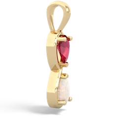 Lab Ruby Infinity 14K Yellow Gold pendant P5050