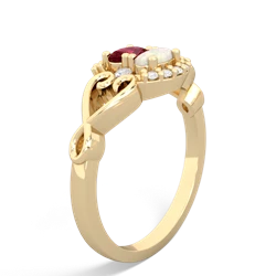 Lab Ruby Love Nest 14K Yellow Gold ring R5860